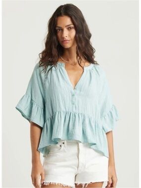 Treasure & Bond Ruffle Peplum Top